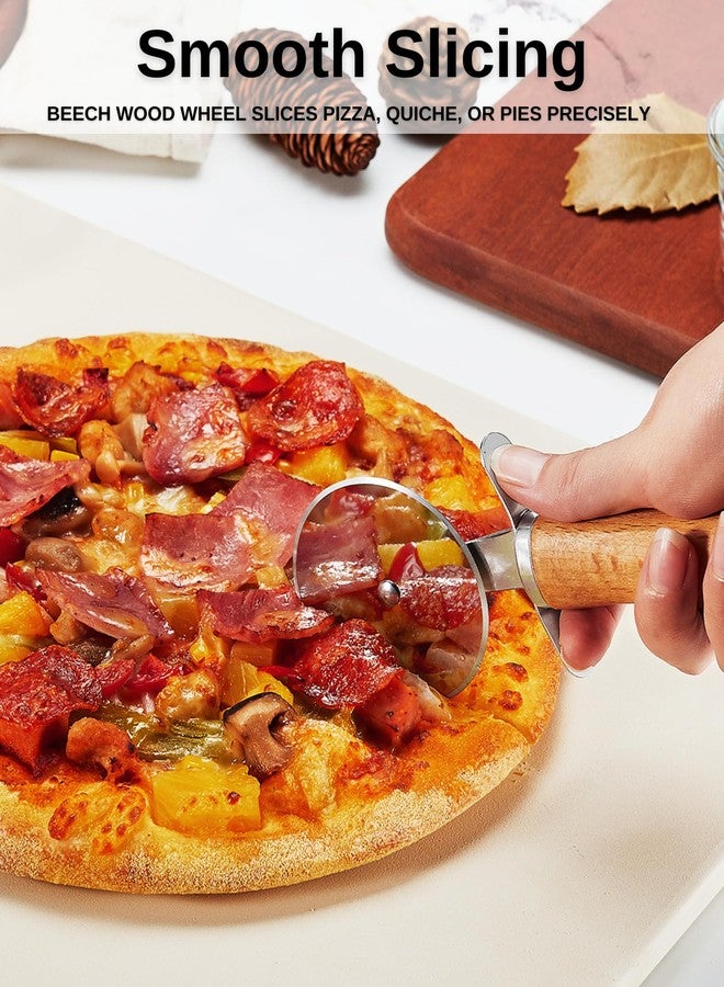 MUMSUNG Pizza Dough Docker Roller with Stainless Steel Spikes, Pizza Wheel & Pie Server, Cleaning Brush and Canvas Bag - Perfect for Homemade Pizza, Pie & Pastry - Image 4