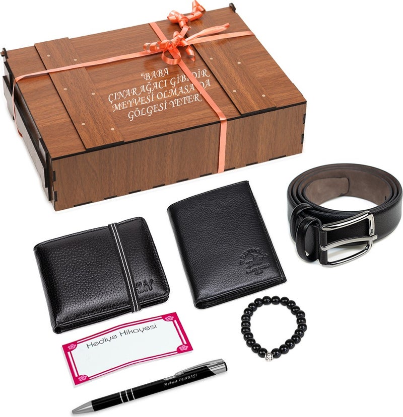 West Polo Leather Men's Wallet & Leather Card Holder and Belt Set  - Image 1