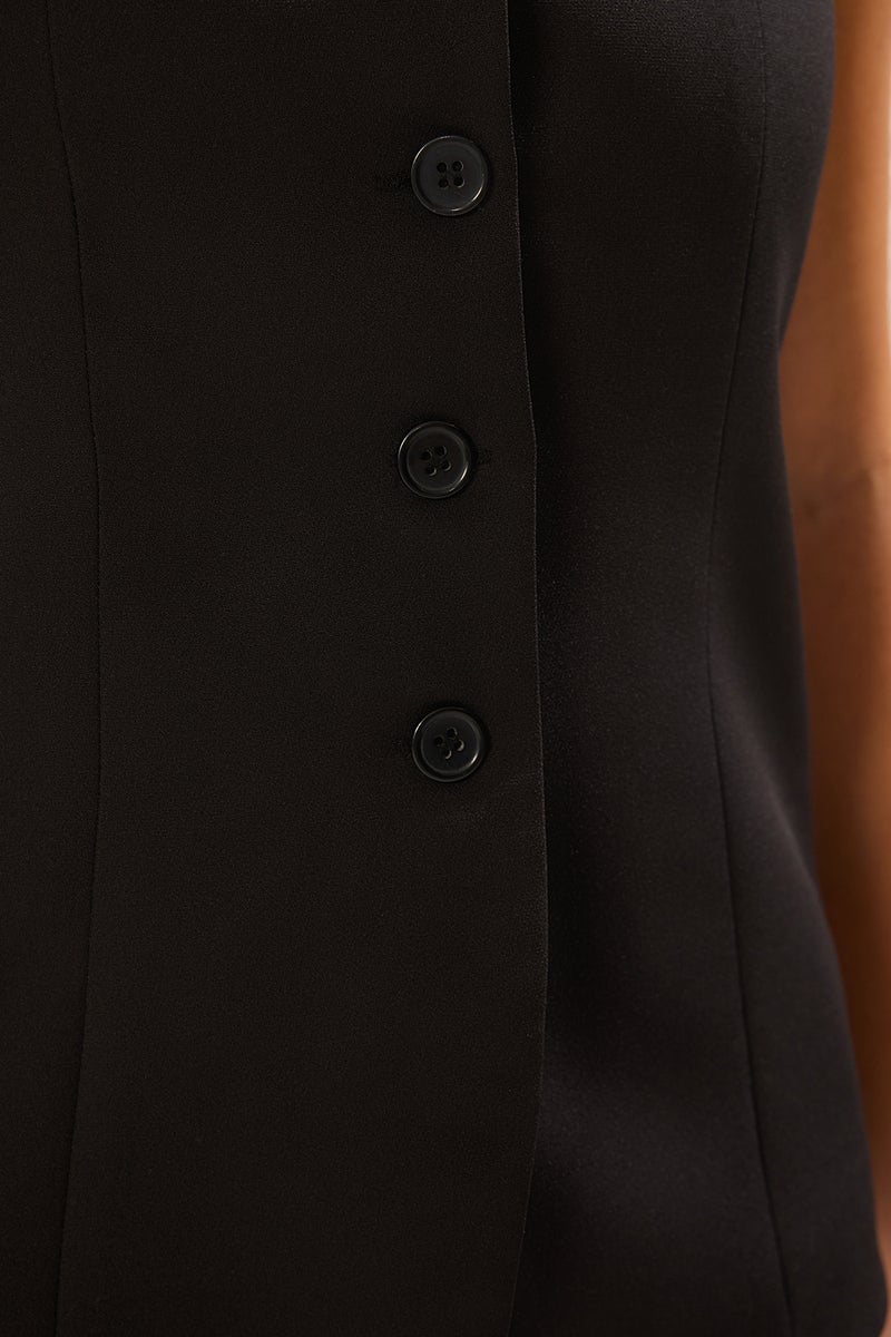 trendyol Black Regular Thick Strap Boat Neck Regular Woven Vest - Image 4