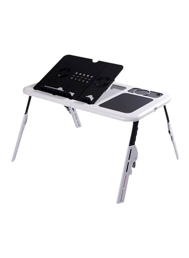 Huayang Foldable Laptop Stand With 2 Cooling Fan Table White/Black - Image 2