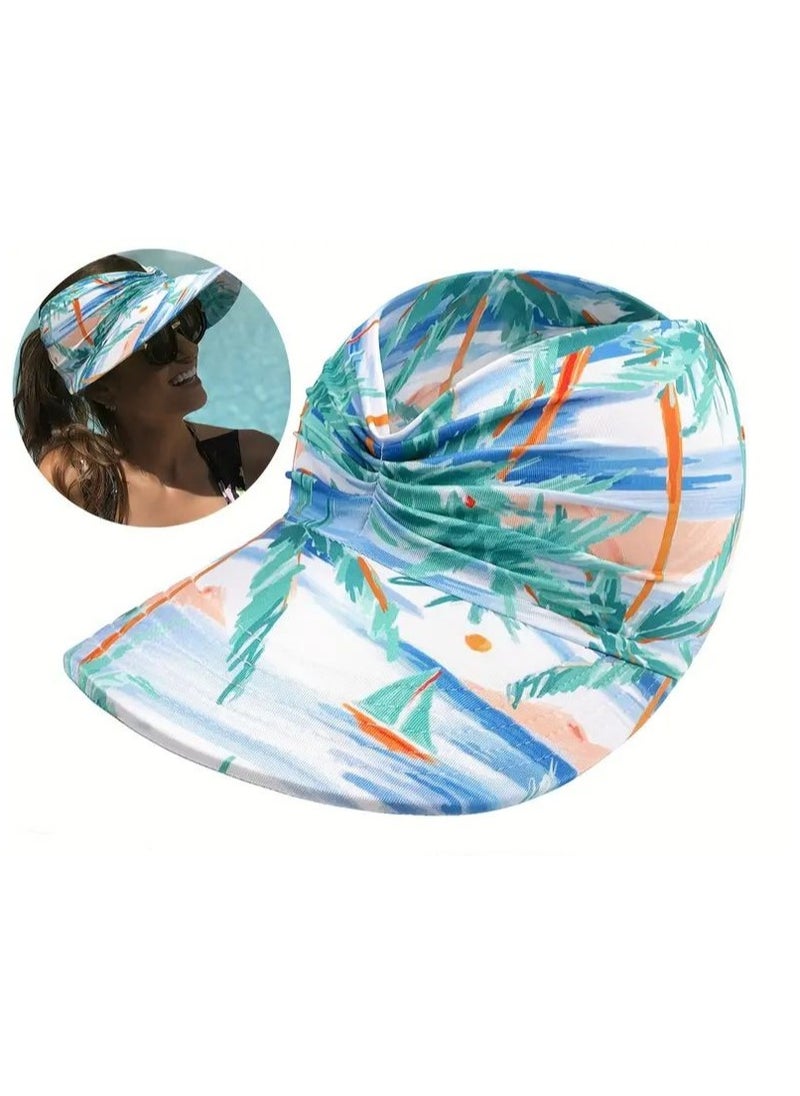 Goolsky Women's Summer Sun Hat With Wide Brim - Uv Protection, Breathable Polyester, Lightweight & Stretchy, Fashion Print Design For Outdoor Activities  - Image 4