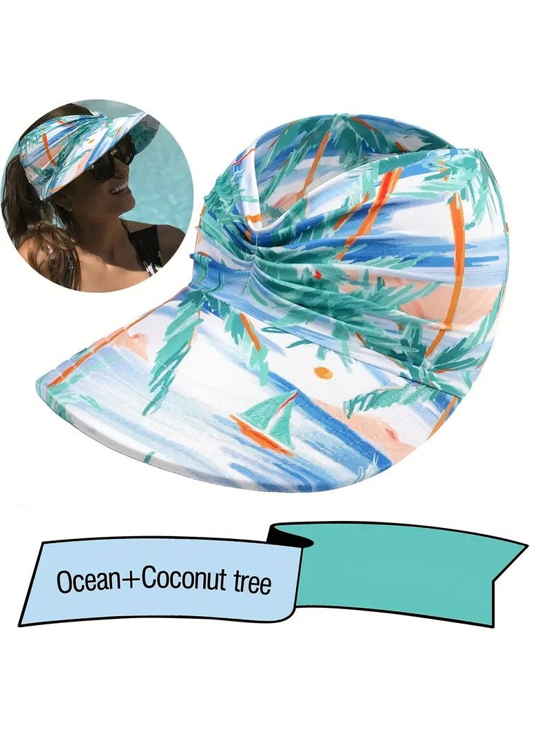 Goolsky Women's Summer Sun Hat With Wide Brim - Uv Protection, Breathable Polyester, Lightweight & Stretchy, Fashion Print Design For Outdoor Activities  - Image 2