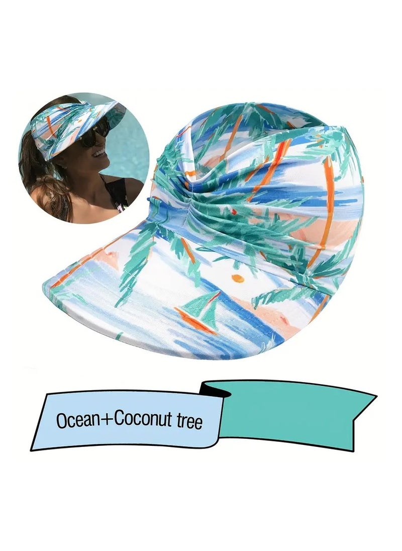Goolsky Women's Summer Sun Hat With Wide Brim - Uv Protection, Breathable Polyester, Lightweight & Stretchy, Fashion Print Design For Outdoor Activities  - Image 5