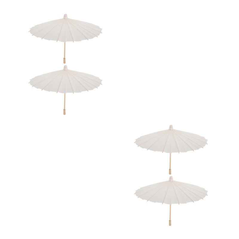 4 pcs Paper Umbrella Paper Parasol Holiday DIY Blank Umbrella Photography Prop for Wedding Bridal Party - Image 4