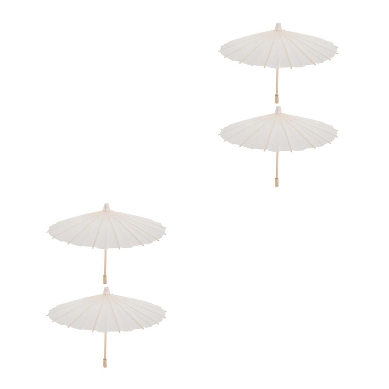 4 pcs Paper Umbrella Paper Parasol Holiday DIY Blank Umbrella Photography Prop for Wedding Bridal Party - Image 1