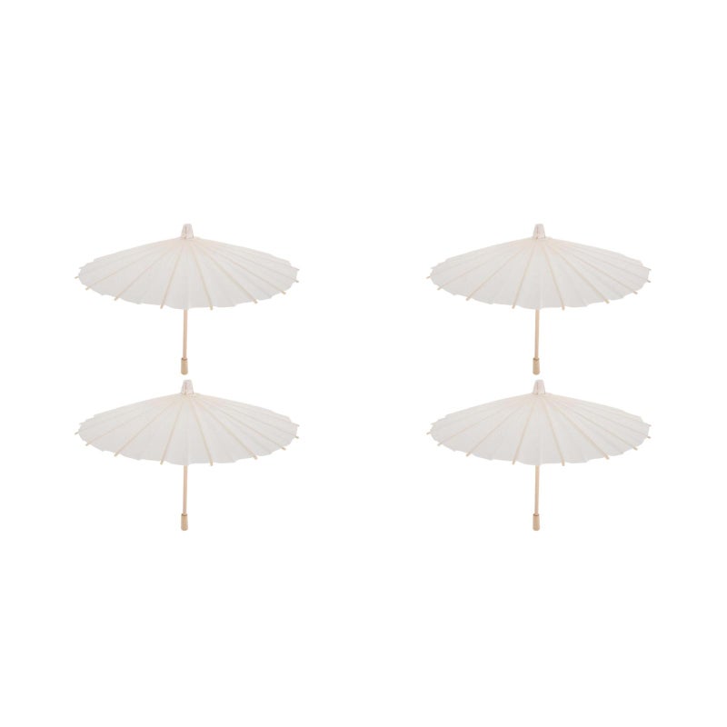 4 pcs Paper Umbrella Paper Parasol Holiday DIY Blank Umbrella Photography Prop for Wedding Bridal Party - Image 2