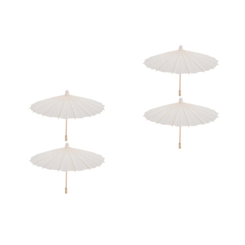 4 pcs Paper Umbrella Paper Parasol Holiday DIY Blank Umbrella Photography Prop for Wedding Bridal Party - Image 3