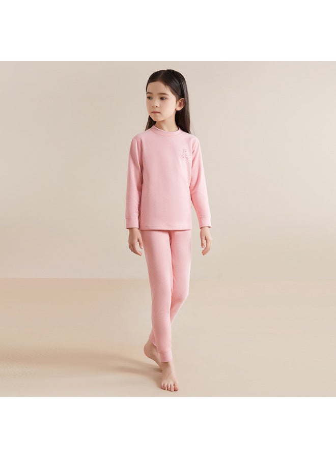 New Children's Wool Thermal Underwear Set Baby Silk Autumn Clothes Autumn Trousers Winter Double-sided Sanding Pajamas
