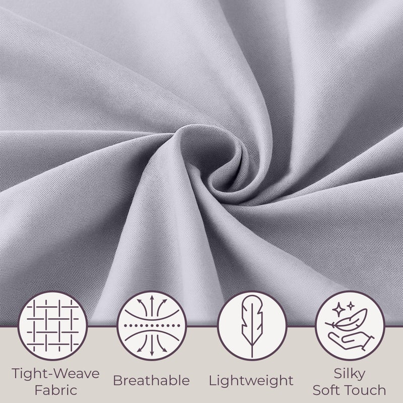 Lavish Home Brushed Microfiber Sheet Set- 3 Piece Bed Linens-Fitted & Flat Sheets, 1 Pillowcase-Wrinkle, Stain & Fade Resistant by Lavish Home (Twin, Silver Gray) - Image 4