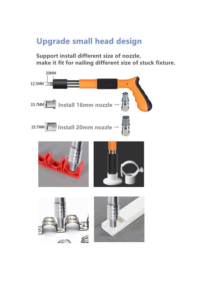 مسدس مسامير يدوي صغير من الفولاذ من  مزود بثلاثة تروس وقوة قابلة للتعديل، مسدسات مسامير جدارية للسقف/إخفاء الأسلاك/تثبيت التركيبات، آلة دق المسامير، أدوات التثبيت - Image 4
