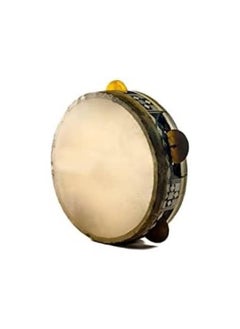 Generic Oriental Vintage Wooden Tambourine Riq Set with Goat-skin Heads & Jingles - 3 Pieces  - Image 4