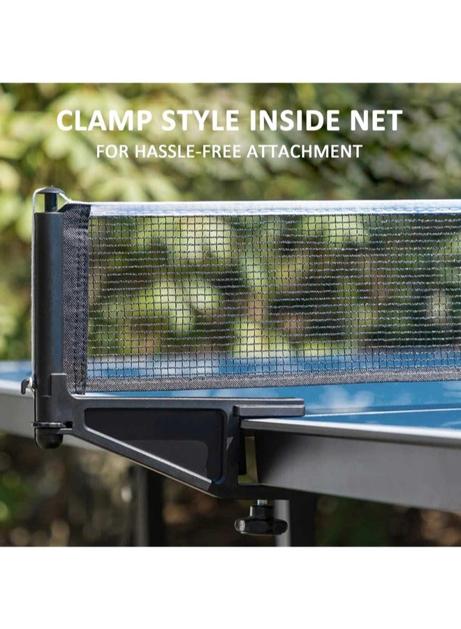 Denzoz Professional Foldable Table Tennis Tables，Tennis Table with Quick Clamp Ping Pong Net and Post Set - 10 Minute Easy Assembly - Ping Pong Table with Single Player Playback Mode - Image 5