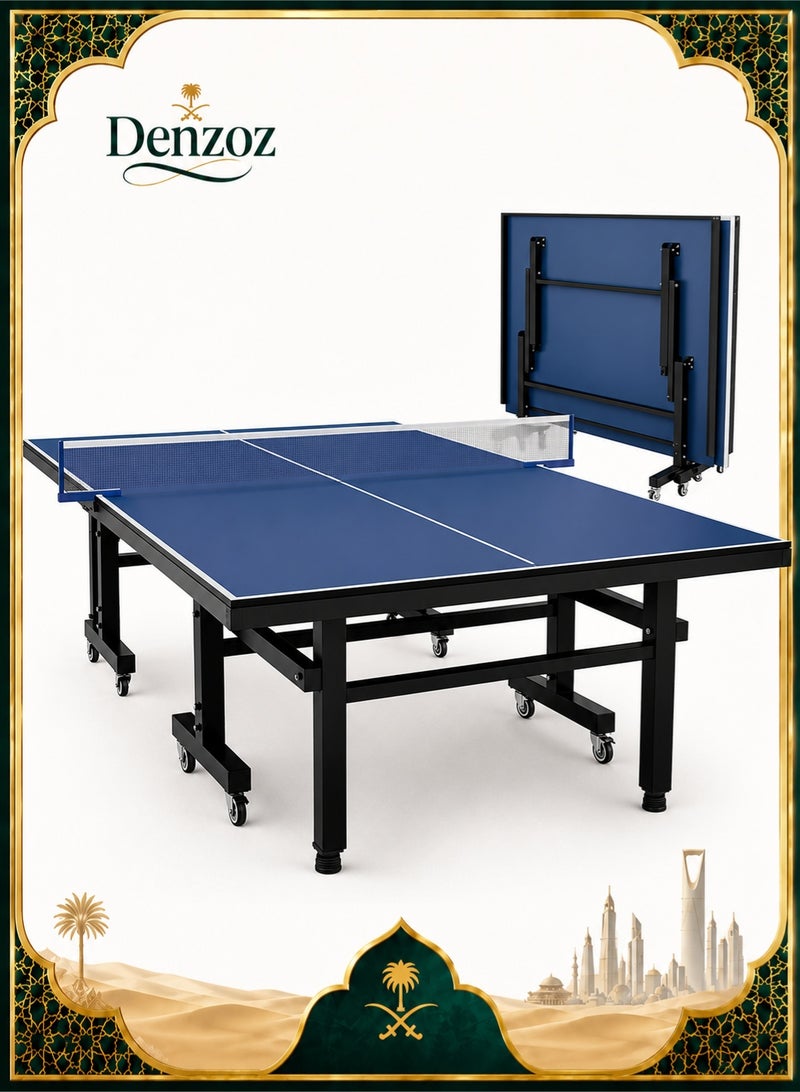 دنزوز طاولات تنس طاولة قابلة للطي احترافية ， جدول تنس مع شبكة ping pong Quick Clamp pong و post - مجموعة سهلة 10 دقيقة - طاولة ping pong مع وضع تشغيل لاعب واحد - Image 1
