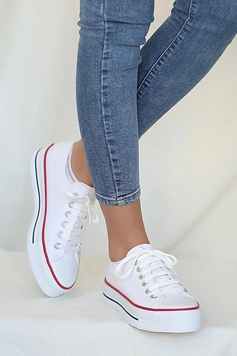 Pembe Potin Pink Potin Convers All Star Thick Sole Linen Women's Sneaker 10-9999-22