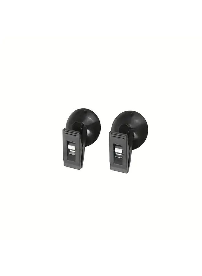 Black Car Suction Cup Clips 4 Pieces Durable Removable Holders For Sunshades Tissues - Image 5