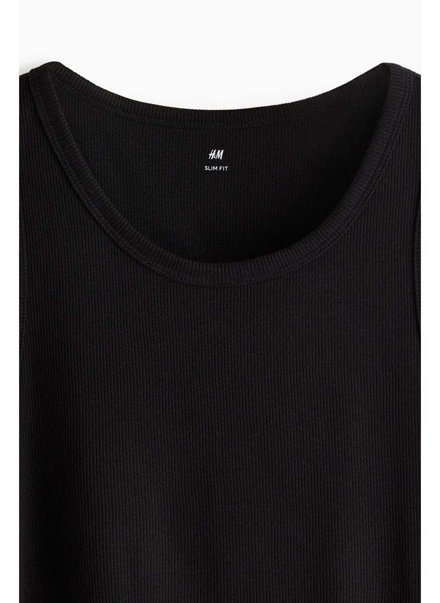 H&M 2-Pack Slim Fit Ribbed Vest Tops