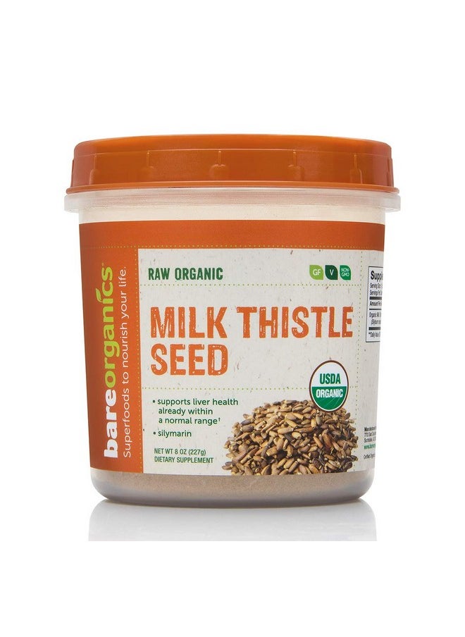 Bareorganics - Milk Thistle Seed Powder Superfood Powder Organic Dietary Supplement 8 Ounces - Image 1