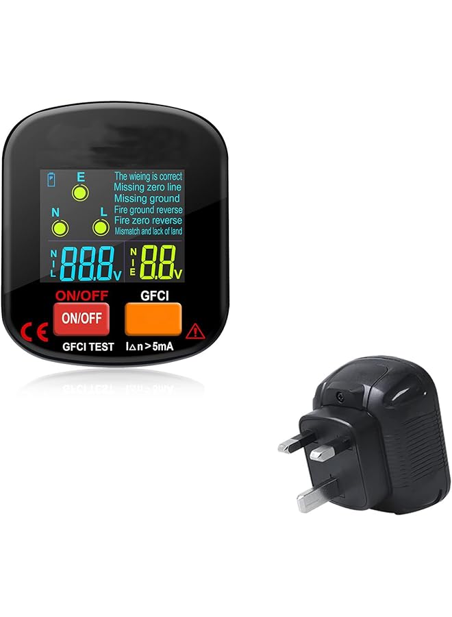 Excefore 90-130V Gfci Outlet Tester, Electrical Socket Tester, 3 Prong Receptacle Tester, Standard Electrical Socket Tester With Voltage Display, For Detecting Common Faults Of Wiring Problems - Image 1