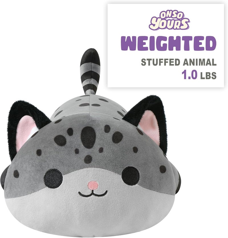 Onsoyours Original Weighted Panther Cat Plush, Cute 9.8"|1.0 lbs Hugging Black Leopard Kitty Weighted Stuffed Animal, Soft Collectible Gift for Kids & Adults - Image 2