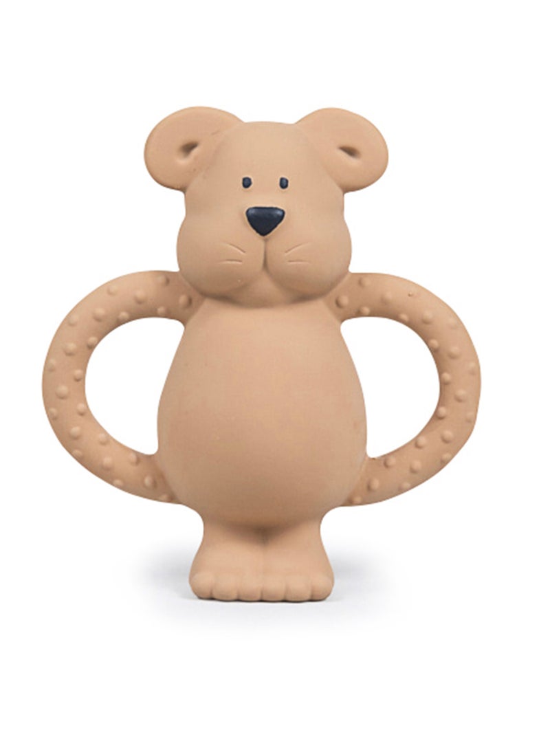 Pippeta The Pippeta Albert Bear Baby Teether is designed to comfort and soothe babies during their early teething stages. Crafted from 100% natural rubber, it is soft, flexible, and gentle on delicate gums, making it safe from birth. Its easy-to-hold shape supports small hands as babies begin to explore and self-soothe. The sensory design encourages early developmental play, helping stimulate curiosity and coordination. Finished with a hand-painted touch, it combines safety, functionality, and charm in one thoughtfully designed teething companion. - Image 1