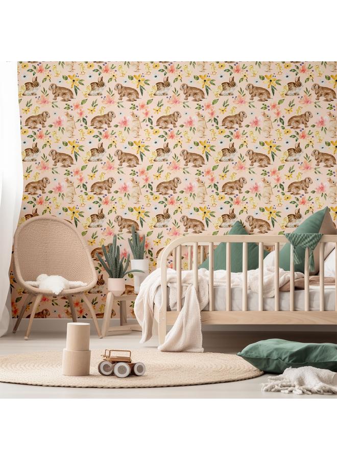 Bluejw Children's Room Magic Forest Rabbit Baby Wallpaper, Self-adhesive Wallpaper Wallpaper Bedroom Porch Transformation Mural - Image 2