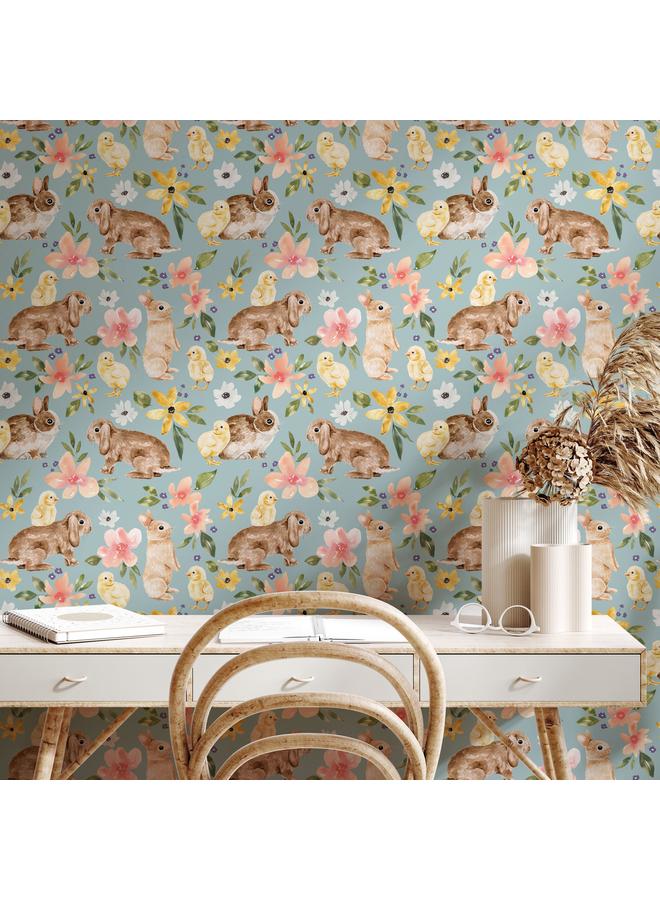 Bluejw Children's Room Magic Forest Rabbit Baby Wallpaper, Self-adhesive Wallpaper Wallpaper Bedroom Porch Transformation Mural - Image 3