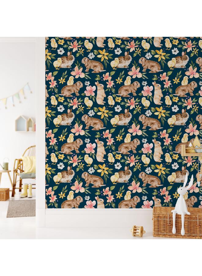 Bluejw Children's Room Magic Forest Rabbit Baby Wallpaper, Self-adhesive Wallpaper Wallpaper Bedroom Porch Transformation Mural - Image 4