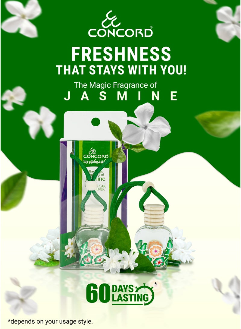 CONCORD - Car and Home Hanging Air freshener, 10ml | Jasmine Fragrance, 60 Days Lasting* | Limited Time Offer: PACK OF 2 - Image 3