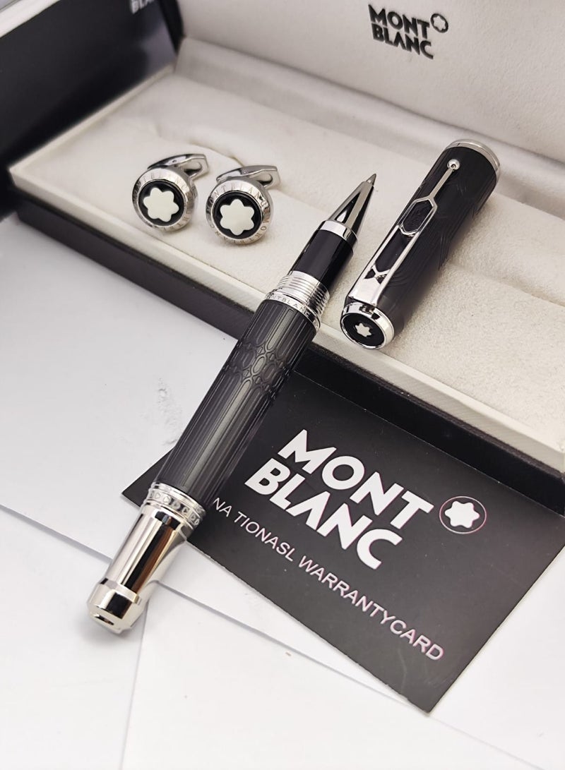 Mint black pen and cufflink with a luxurious design
