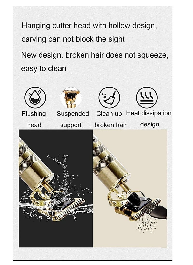 New T9 Embossed Hair Clipper Electric Hair Clipper Shaving Knife Retro Oil Hair Clipper (Carved Dragon Head) - Image 5