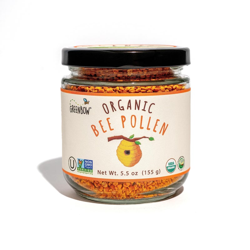 Greenbow Organic Bee Pollen 100 USDA Certified Organic NonGMO Halal Kosher Certified Pure Natural Bee Pollen Superfood Packed with Proteins Vitamins Minerals Gluten Free 155g