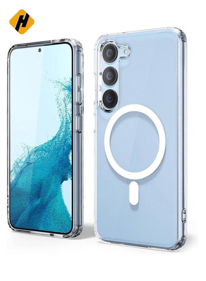 HuHa [Upgraded] Clear Case for Samsung Galaxy S23 Compatible with Mag-Safe Charging, Ultra Slim & Full Protective Shockproof Case Cover  - Image 1