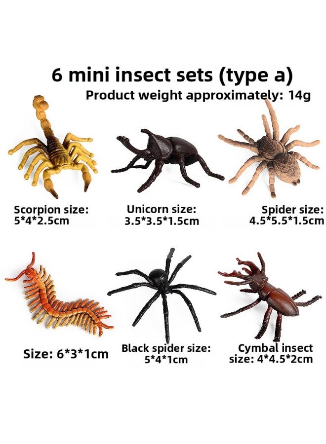 إسكدنيا لعبة خدعة ال محاكاة عنكبوت حشرة العنكبوت السامة نموذج حيوان لعبة للأطفال حلي بلاستيكية هدية - اللون: الحشرات الزاحفة الصغيرة KZ (6 مجموعات) - Image 1