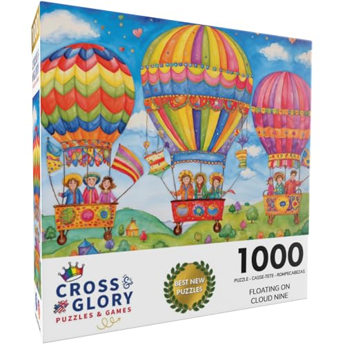 Cross & Glory Cross Glory Vibrant Floating on Cloud Nine 1000 Piece Jigsaw Puzzle for Adults Vibrant Design 20 x 27 Inches - Image 5