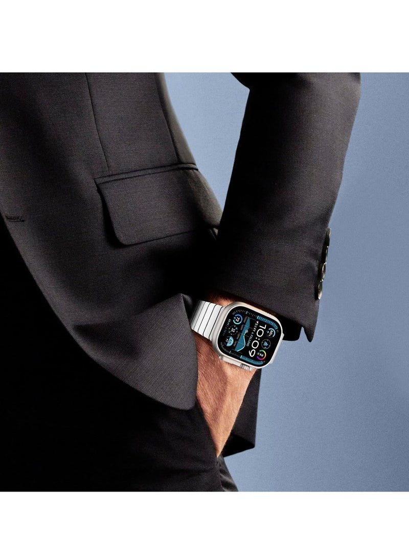JAJEEK Stainless Steel Band for Apple Watch Ultra/Ultra 2 – Link Bracelet Metal Strap with Folding Clasp, Compatible with Apple Watch 49mm, 46mm, 45mm, 44mm, Series 10, 9, 8, 7, 6, 5, 4, 3, 2, 1 SE (Silver) - Image 5