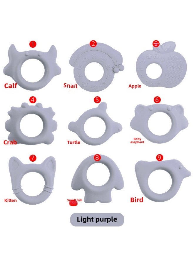 Baby Gum Animal Bracelet Food Grade Bite Boiled Baby Grinding Stick Teething Toy In Stock-Color:Light Purple-Specifications:③ Apple Gum  - Image 1