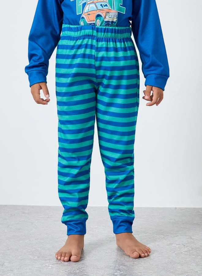 Styli Styli Boys Graphic Print T-Shirt and Pyjama Set