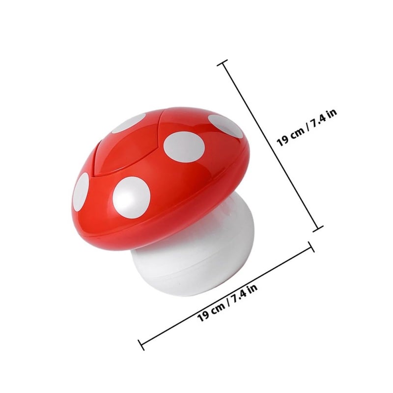 2pcs Cute Mushroom Shape Trash Can with Lid, Small Mini Garbage Bin for Office Desktop and Home Kitchen Bedroom, Decorative Bedside Rubbish Bucket in Red and Blue - Image 2