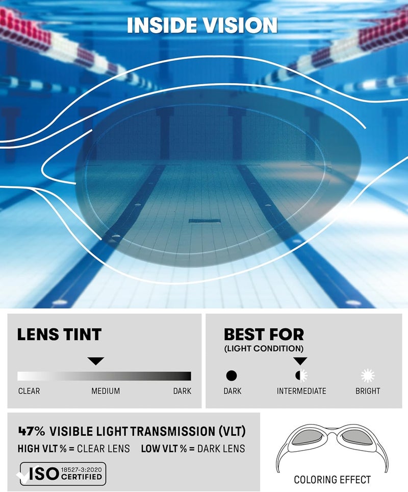 arena Spider Jr Youth Swim Goggles, Red/Smoke/Black, Non-Mirror - Image 2