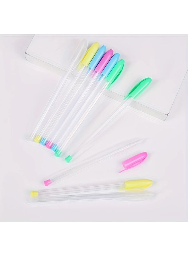 5Pcs Transparent Plastic Pen Holder Highlighter Pen Set Fully Transparent Rod Universal Refill - Image 4