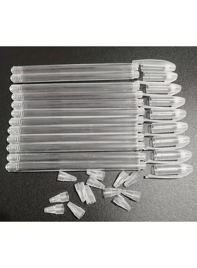 5Pcs Transparent Plastic Pen Holder Highlighter Pen Set Fully Transparent Rod Universal Refill - Image 2