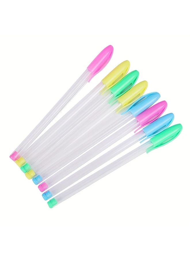 5Pcs Transparent Plastic Pen Holder Highlighter Pen Set Fully Transparent Rod Universal Refill - Image 1