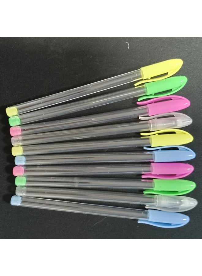5Pcs Transparent Plastic Pen Holder Highlighter Pen Set Fully Transparent Rod Universal Refill - Image 5