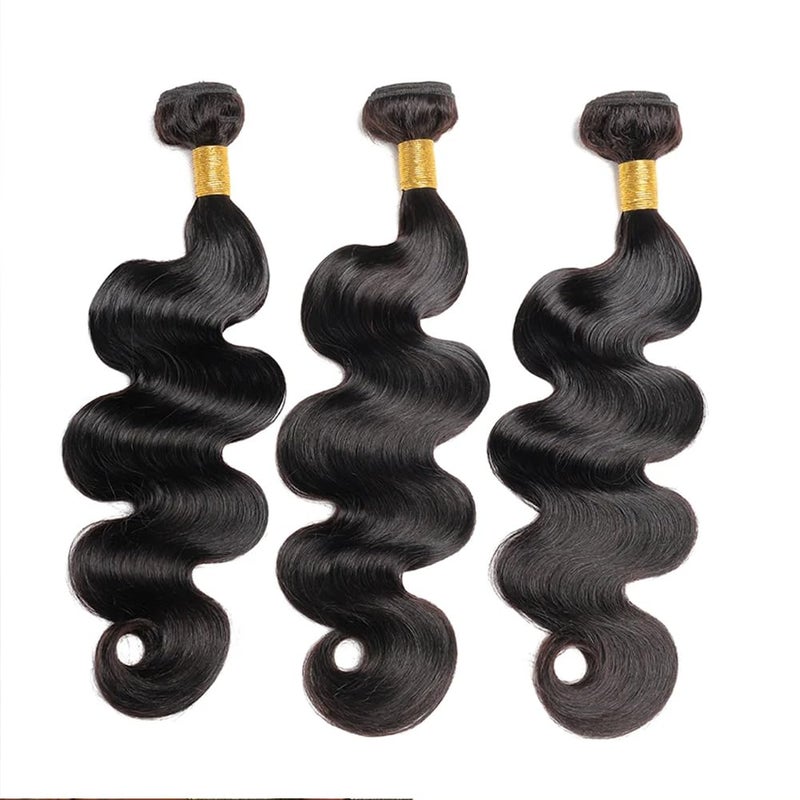 MDL 12A Body Wave Bundles Human Hair 16 18 20 Inch Human Hair Bundles 100% Unprocessed Brazilian Virgin Hair 3 Bundles weave for Black Women Natural Color - Image 2