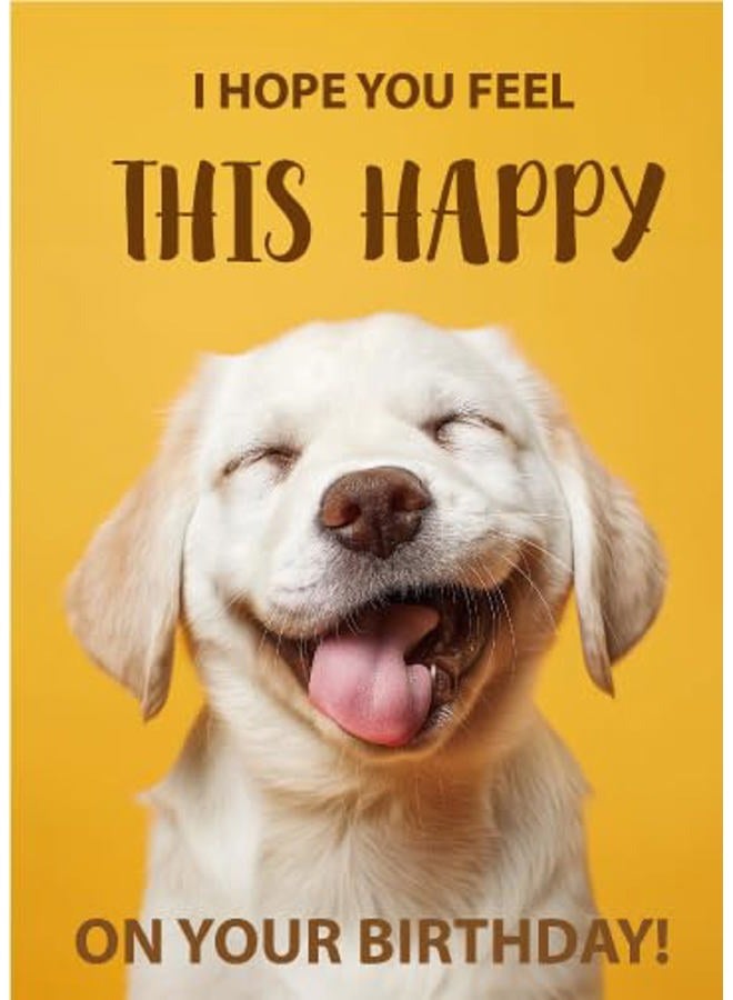 Gooji 5x7 Funny Happy Dog Birthday Card – Cute Puppy Design, Hilarious Greeting, Perfect for Dog Lovers, Men, Women, Husband, Wife - Image 1