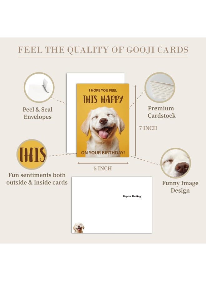Gooji 5x7 Funny Happy Dog Birthday Card – Cute Puppy Design, Hilarious Greeting, Perfect for Dog Lovers, Men, Women, Husband, Wife - Image 3