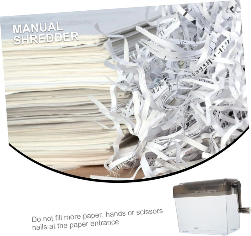 Mini Manual Hand Crank Paper Shredder A6 Desktop Document Cutting Machine for Home Office Paper Strip Cutting - Image 4