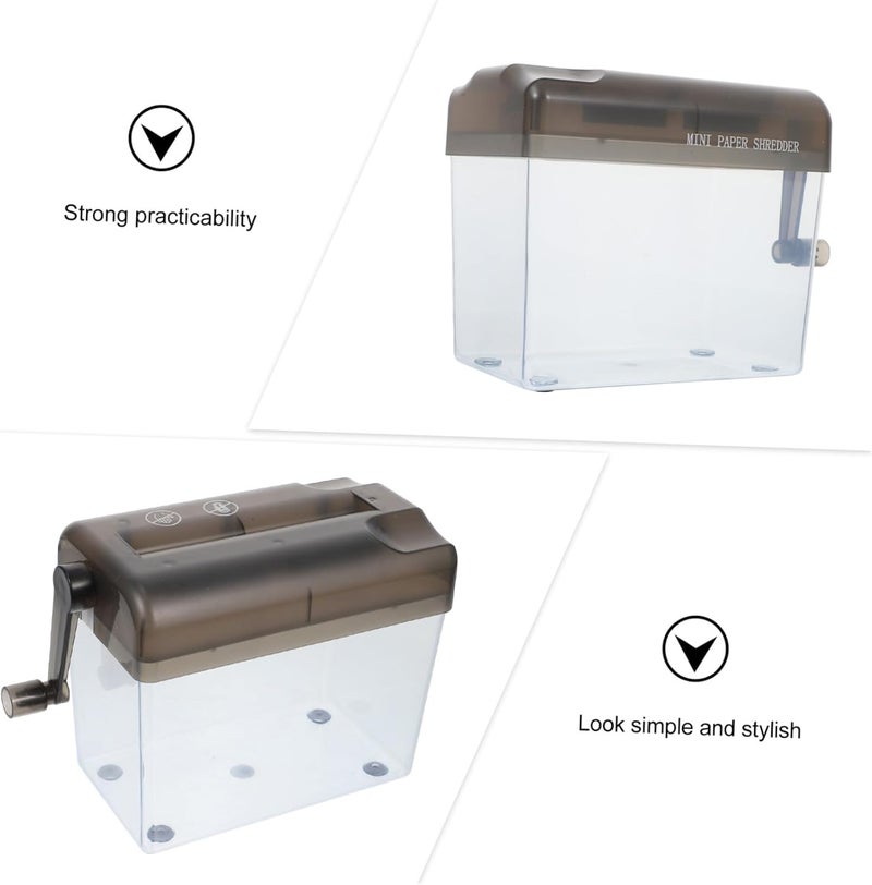 Mini Manual Hand Crank Paper Shredder A6 Desktop Document Cutting Machine for Home Office Paper Strip Cutting - Image 3