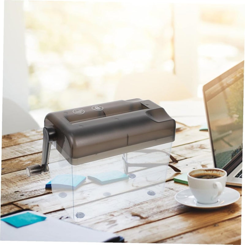 Mini Manual Hand Crank Paper Shredder A6 Desktop Document Cutting Machine for Home Office Paper Strip Cutting - Image 5