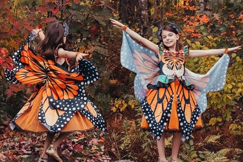 ReliBeauty Butterfly Costume for Girls Monarch Dress up Kids Toddler with Wings Headband Halloween 150 - Image 3